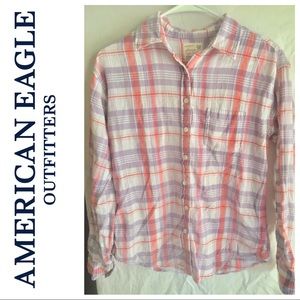 American Eagle flannel button shirt Boyfriend fit